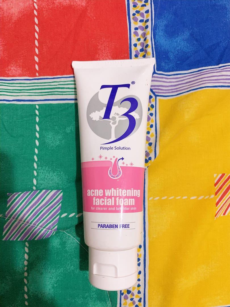 t3 acne whitening facial foam