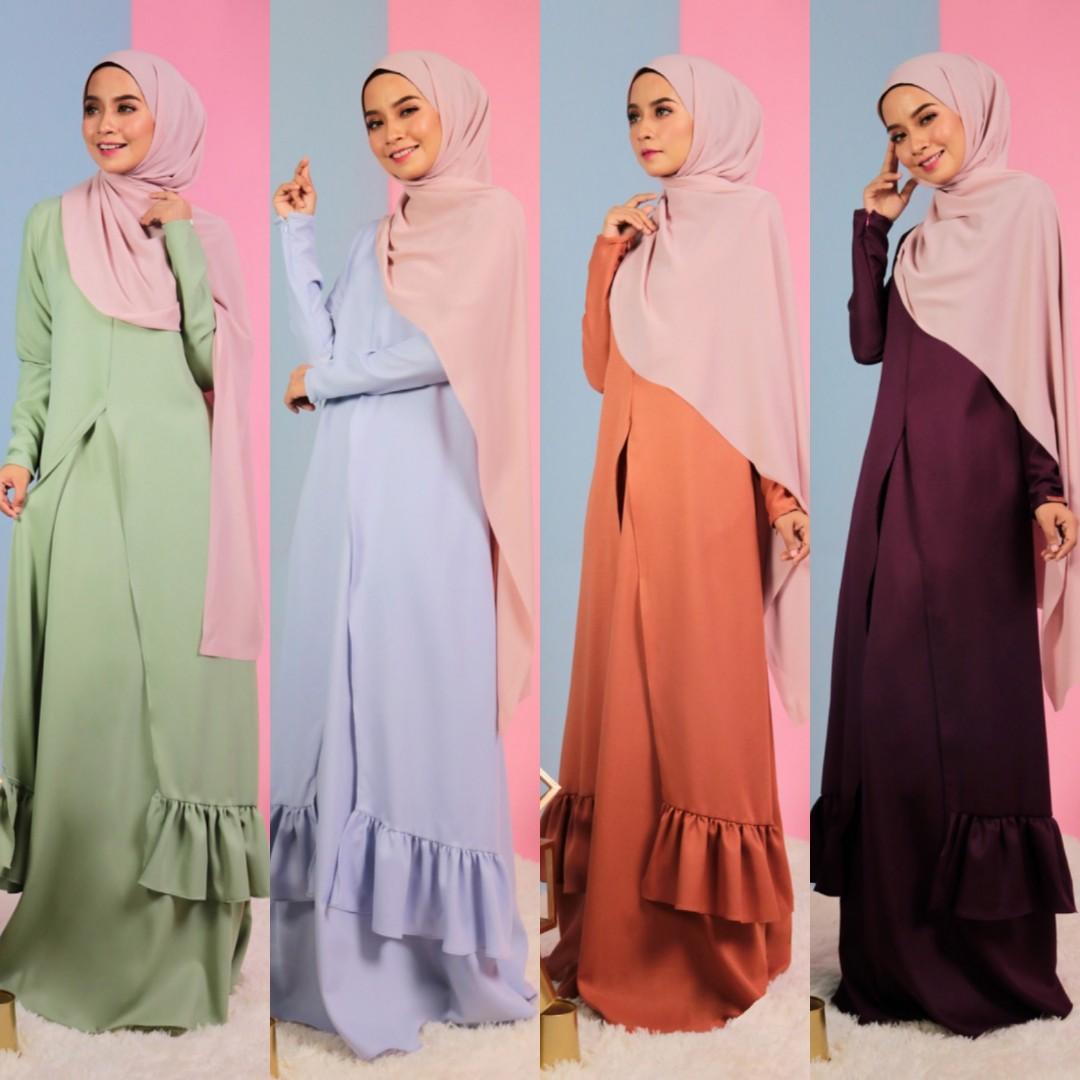 Alana Ruffle Dress Baju Jubah Abaya Abayah Allana Blouse Peplum Top Tunic Women S Fashion Muslimah Fashion On Carousell