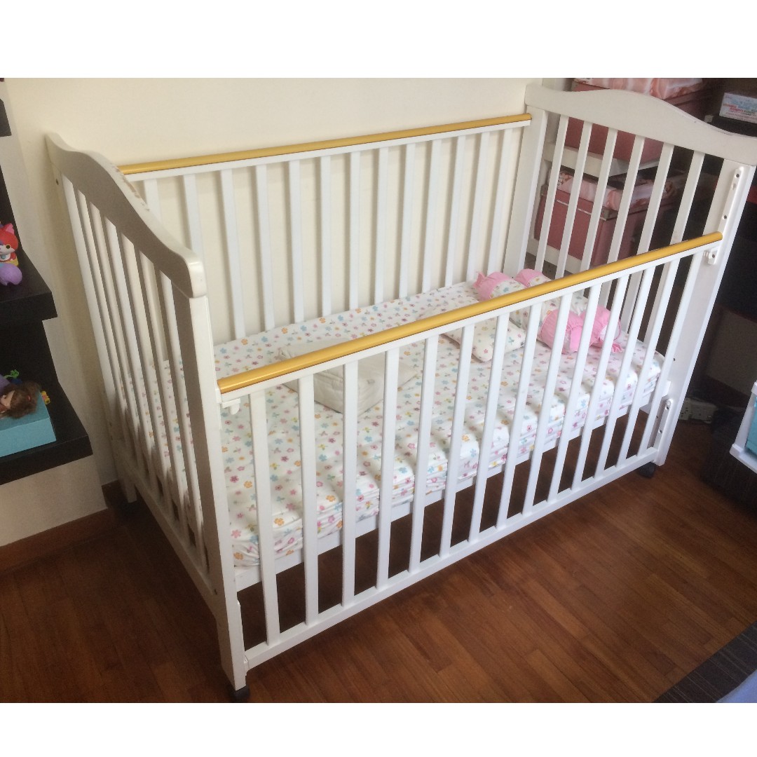 Baby Cot with 3Level Sliding Side, Babies & Kids, Baby Nursery & Kids