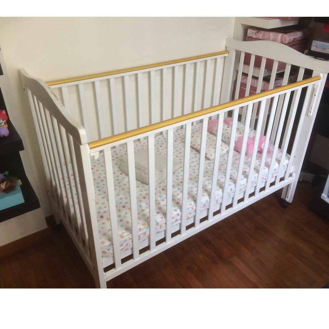 Baby Cot with 3Level Sliding Side, Babies & Kids, Baby Nursery & Kids Furniture, Cots & Cribs