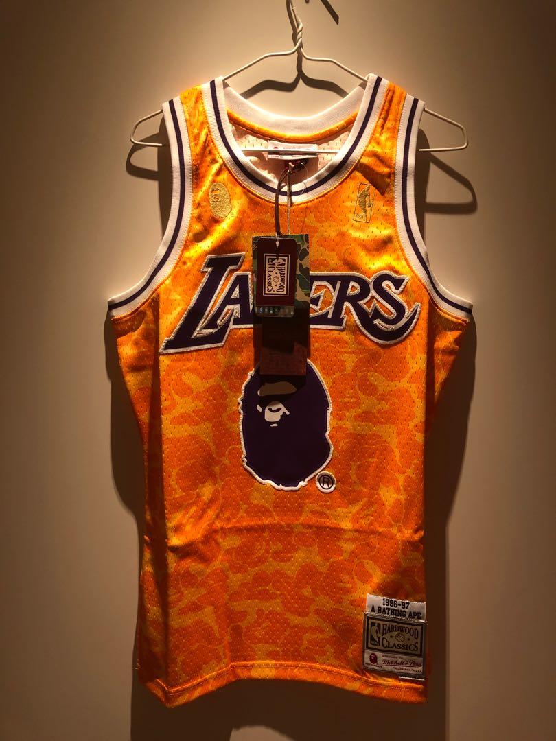 bape x mitchell & ness lakers