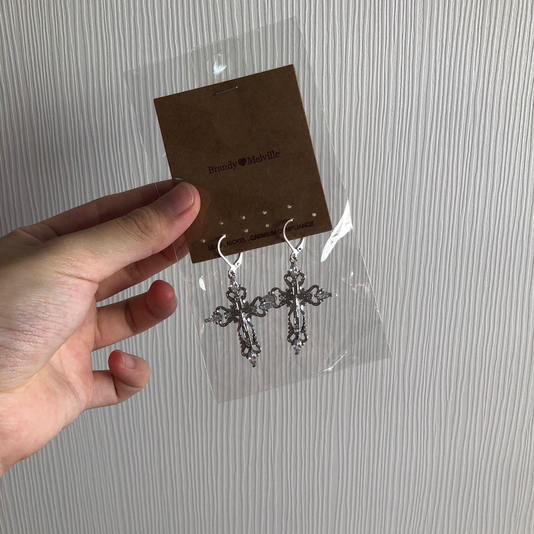 Brandy melville cross store earrings