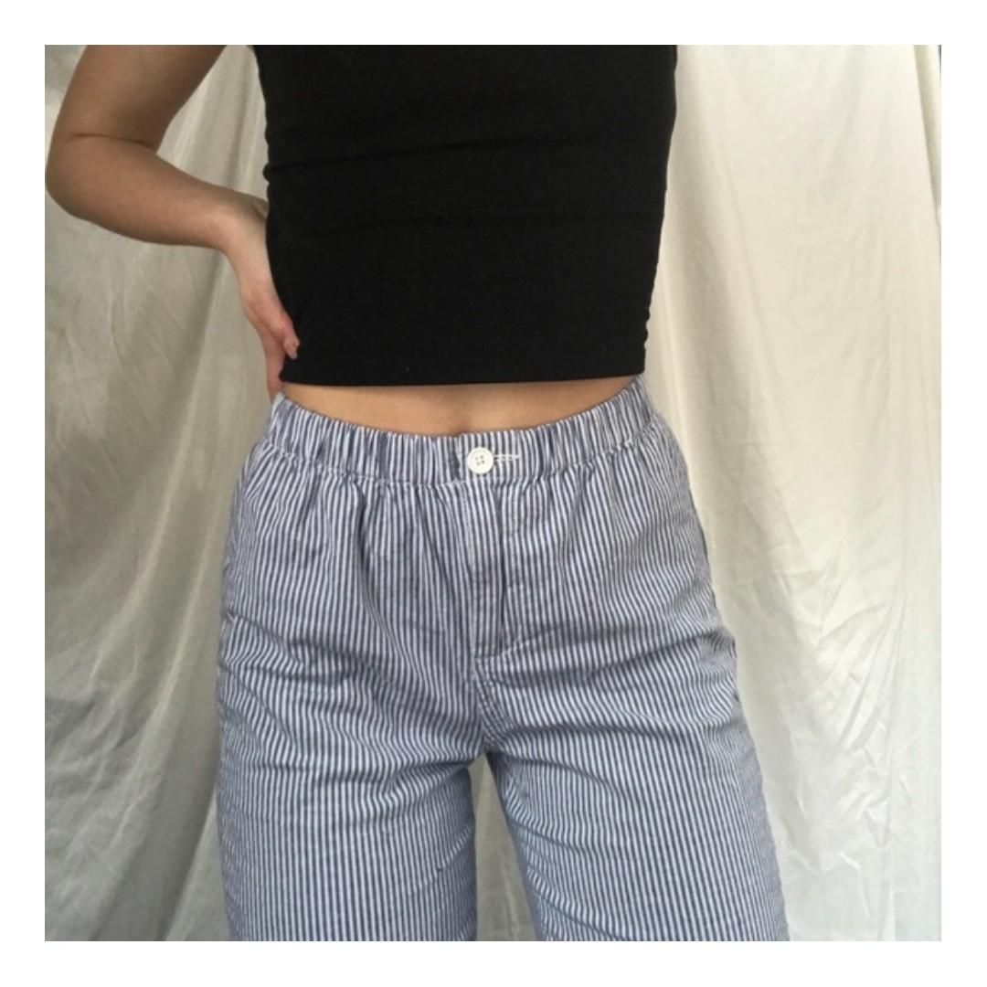 brandy melville black and white striped pants