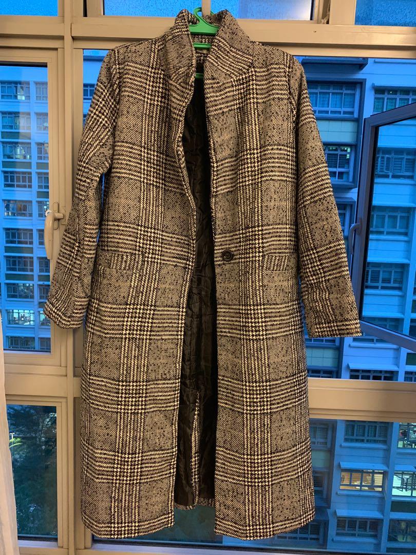 Chequered coat best sale