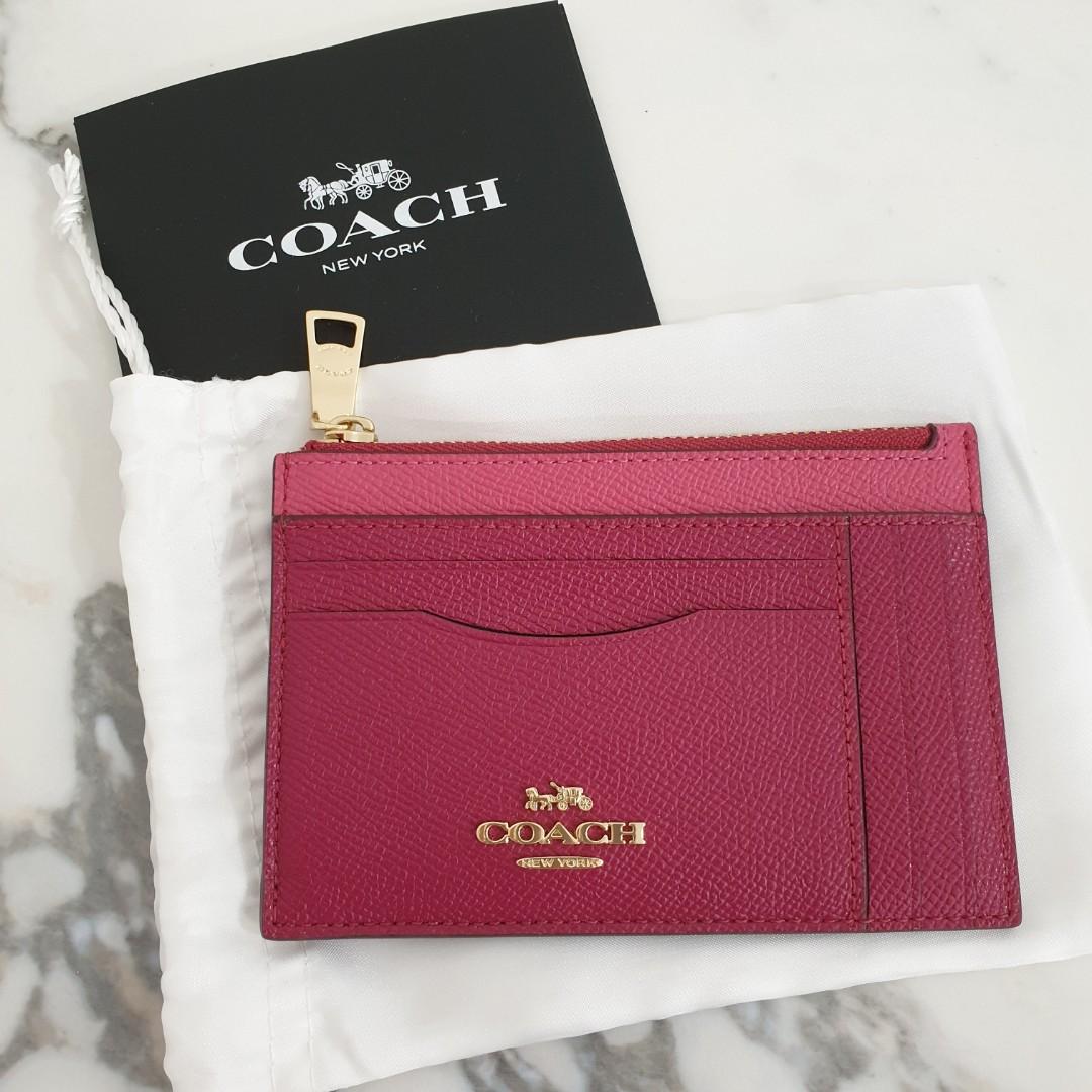 coach card case in colorblock