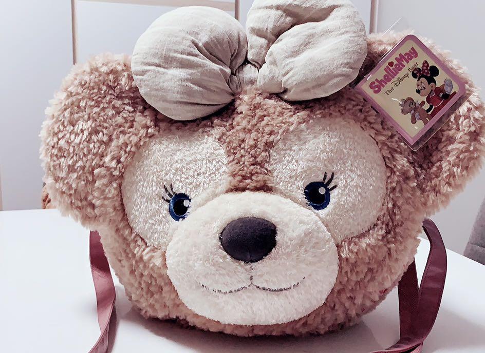 Tokyo Disney Sea ShellieMay Duffy Bear Face Plush Shoulder Bag Tote Backpack 