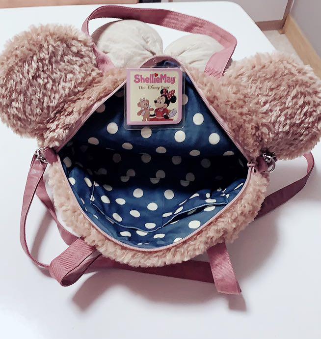 tokyo disney duffy bear face plush shoulder bag