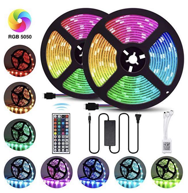 SUPERNIGHT LED Strip Light Remote Controller 44 Keys Wireless IR Remote Dimmer for 5050 3528 2835 RGB Rope Lighting DUAL Connector can Control 2pcs Strips 