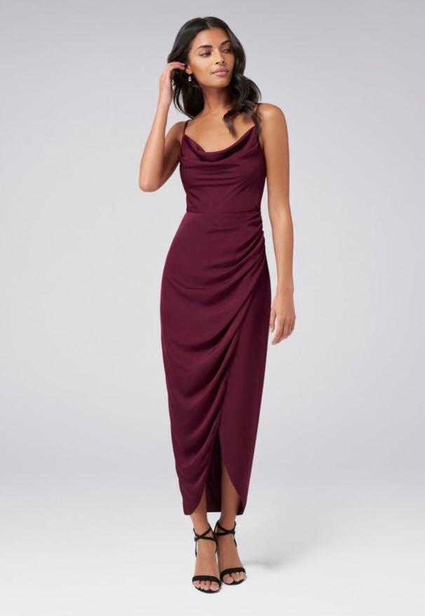 burgundy dress forever new