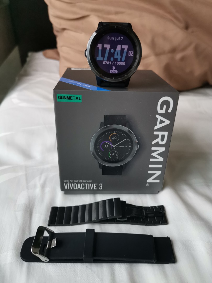 Garmin Vivoactive 3 Gunmetal Mobile Phones Gadgets Wearables Smart Watches on Carousell