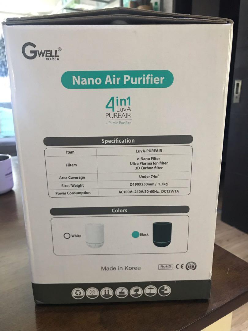 Gwell Korea Nano Air Purifier, TV & Home Appliances, Air Purifiers