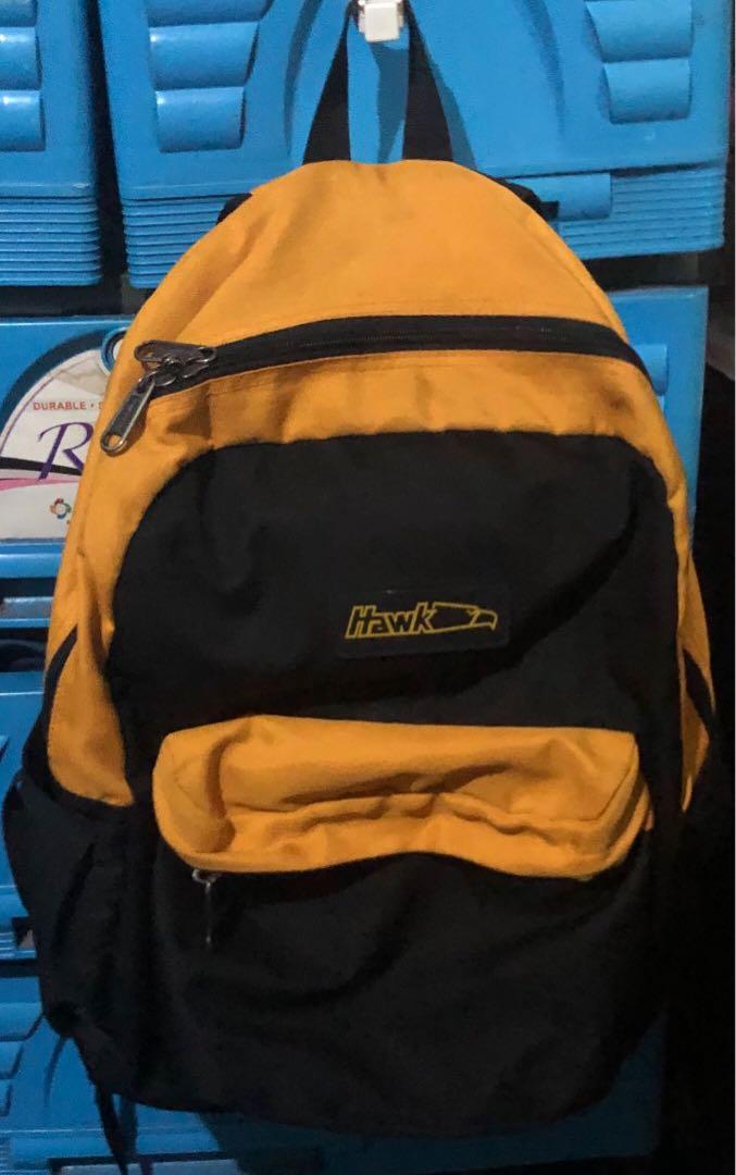 Hawk Backpack with Inside Pocket Laptop Case Black C.Yellow