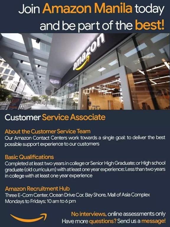 Hiring 3500 staff for Amazon Philippines, Everything Else, Looking For