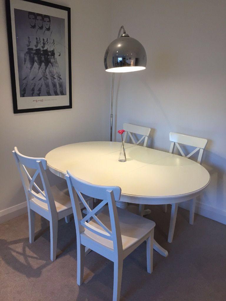 IKEA Dining set Extendable round table 6 chairs