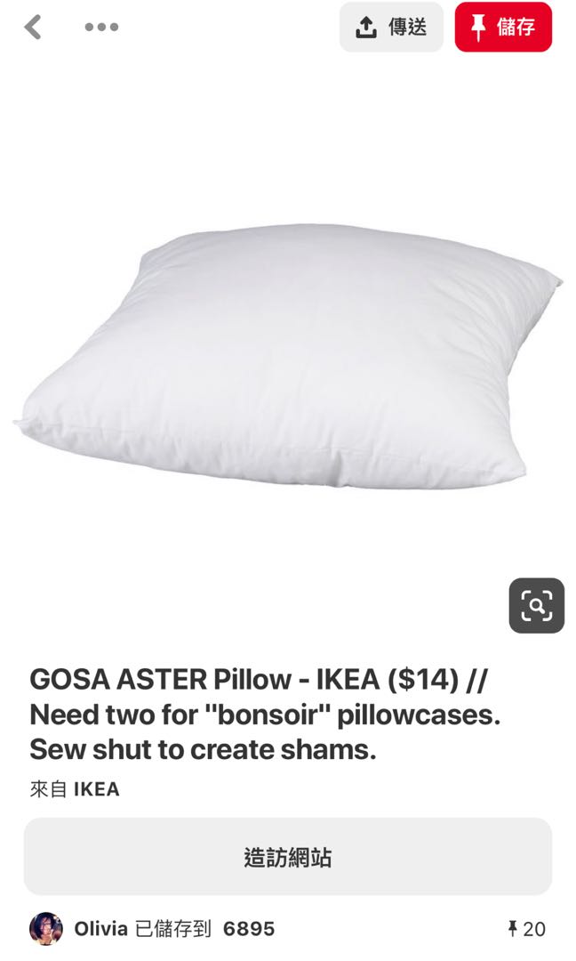 Ikea GOSA ASTER pillow(65*65) with 2 