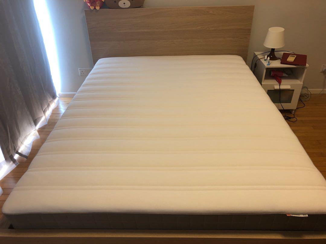 Ikea Malm Queen Size Bed Frame With 2 Drawers With Mattress Furniture Beds Mattresses On Carousell