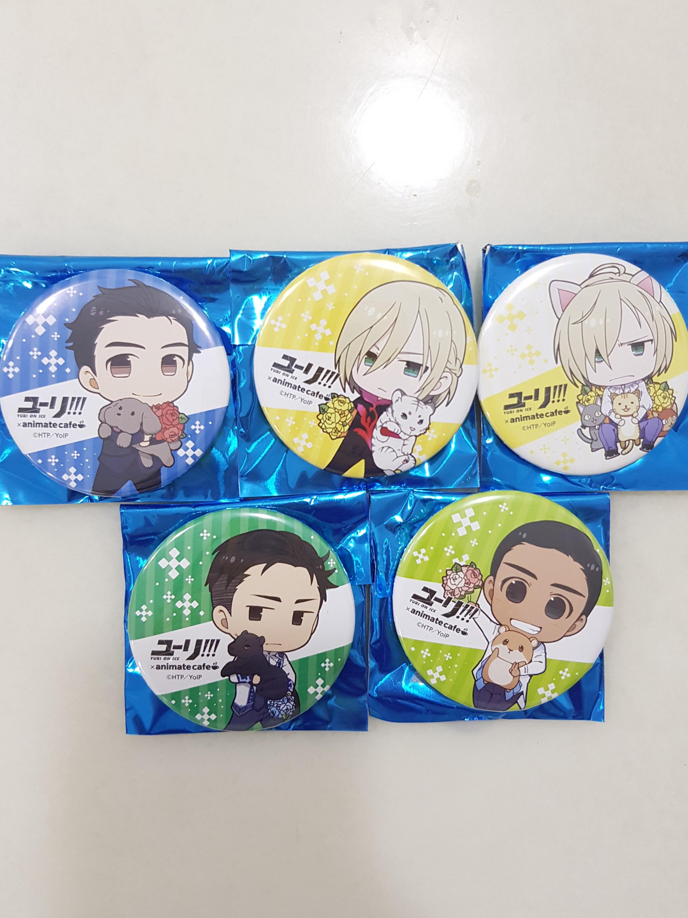 Instock Yuri On Ice Animate Cafe Badge Entertainment J Pop On Carousell