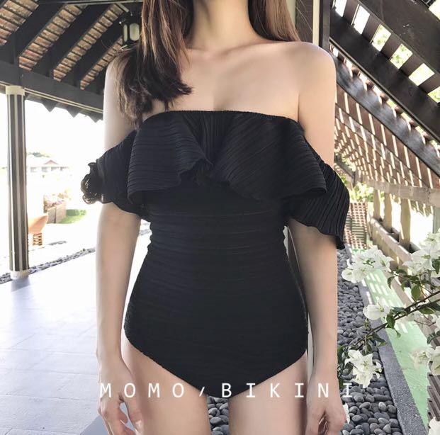 black tube top one piece swimsuit