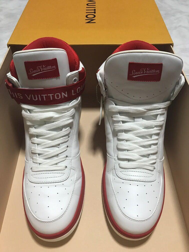LOUIS VUITTON LV Rivoli Leather Sneaker Boots, Men&#39;s Fashion, Footwear, Sneakers on Carousell