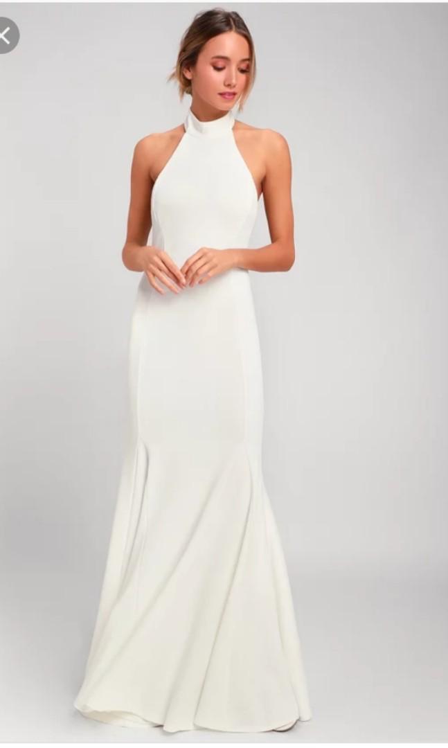Lulus Slice Of Joy White Halter Maxi Dress Women S Fashion