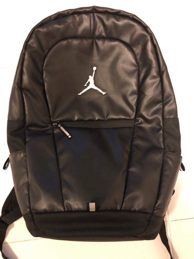all black jordan backpack