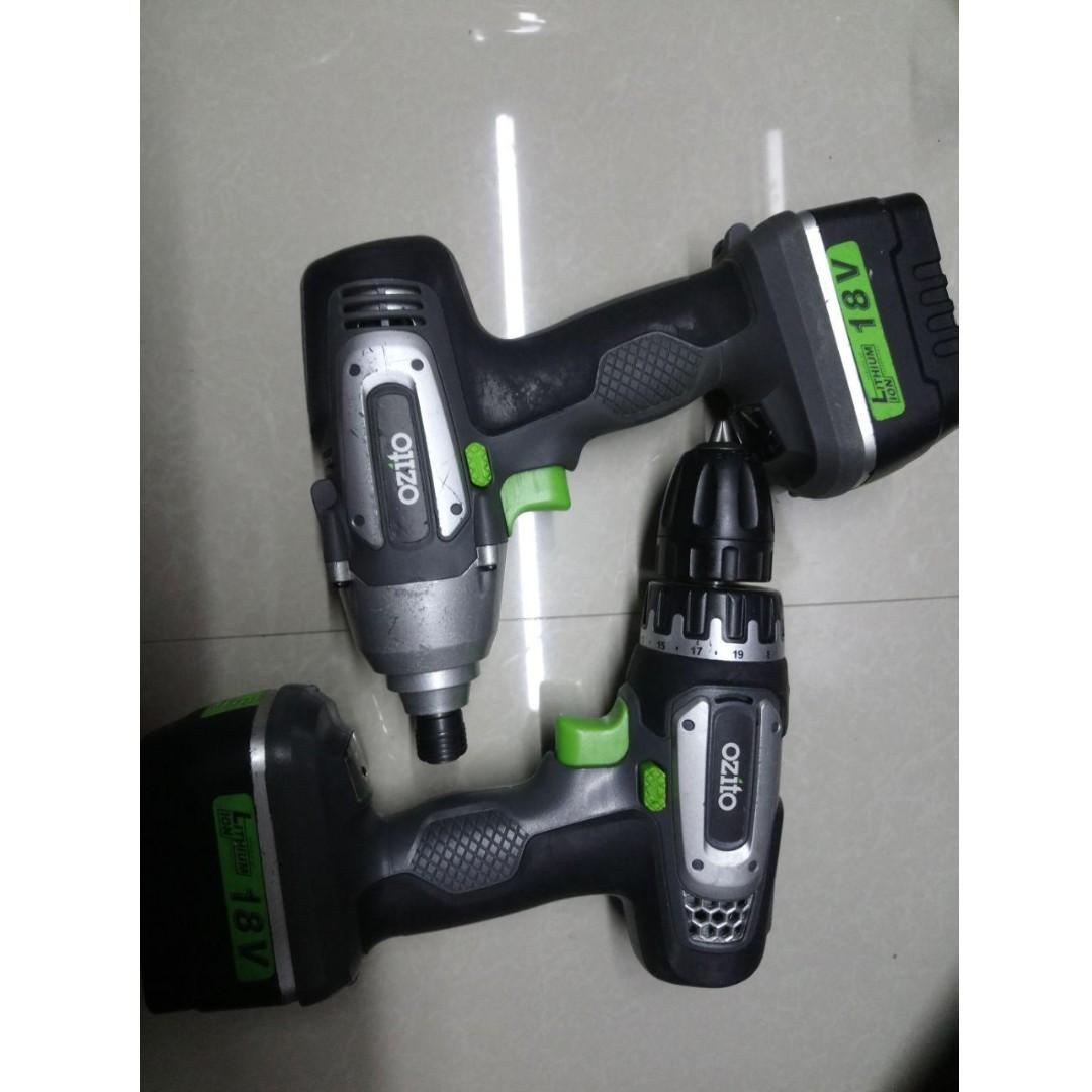 OZITO IDL018 18v Impact Driver and CDL018 Drill/Driver with battery