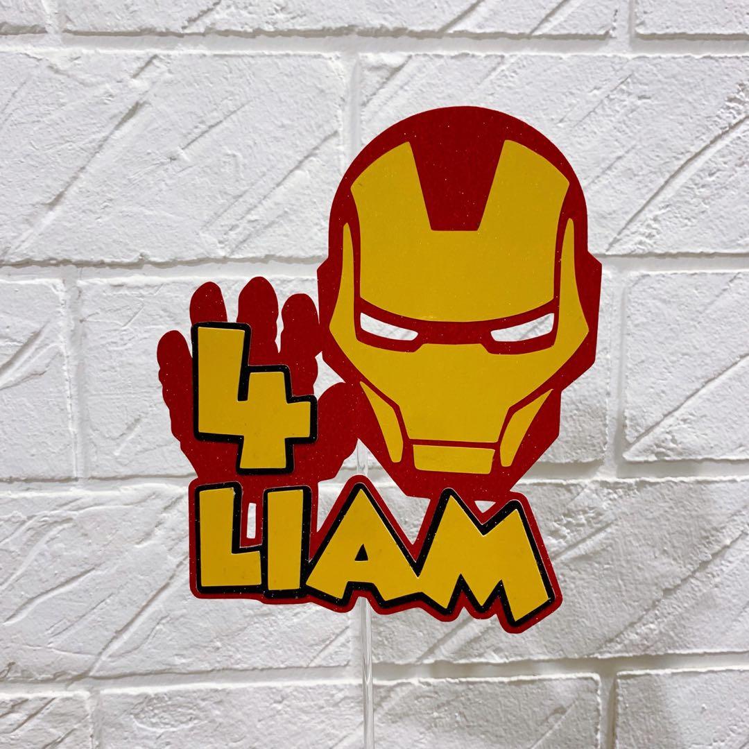 Personalised Cake Topper Ironman Babies Kids Toys Walkers