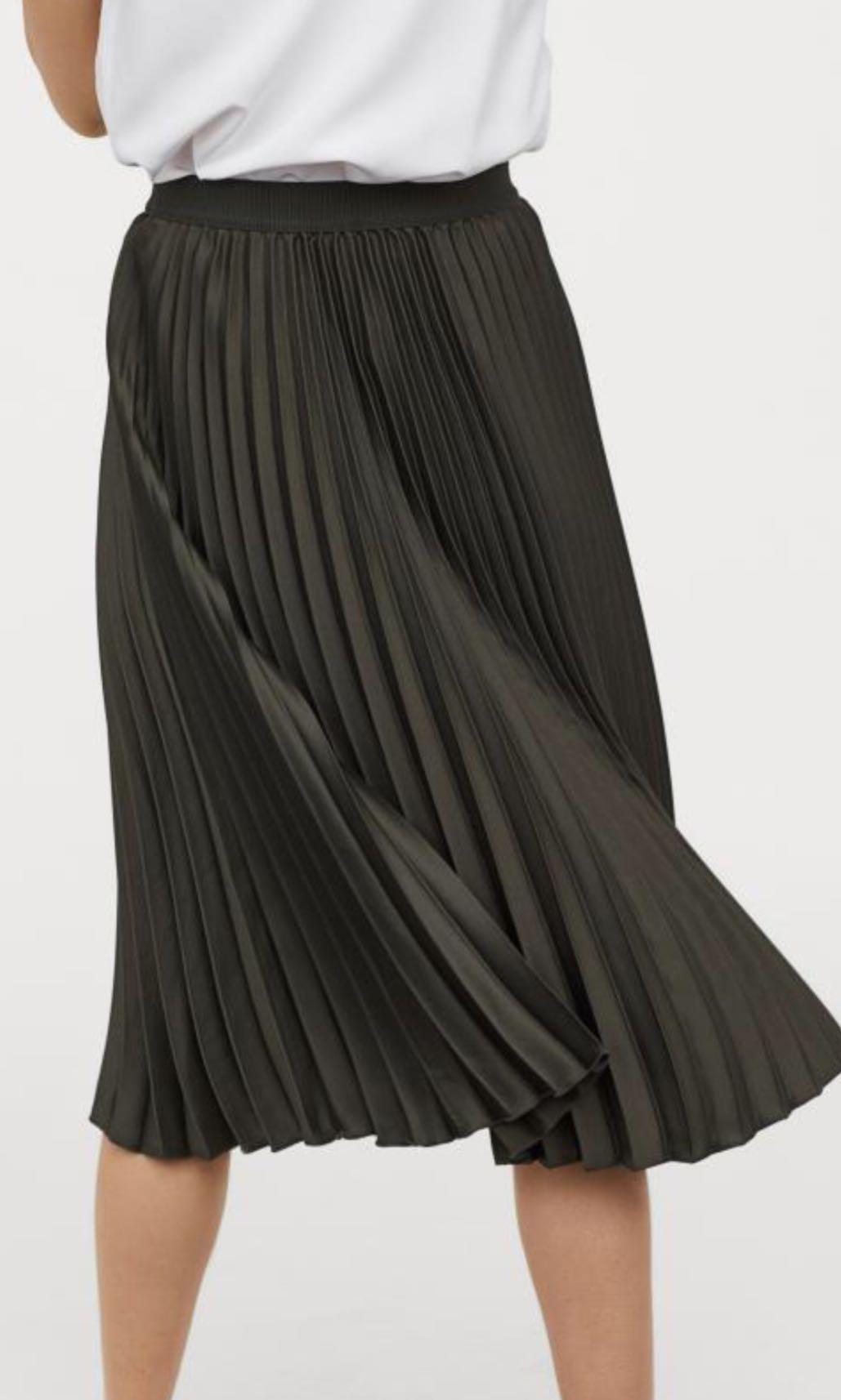 Dark green top pleated skirt h&m