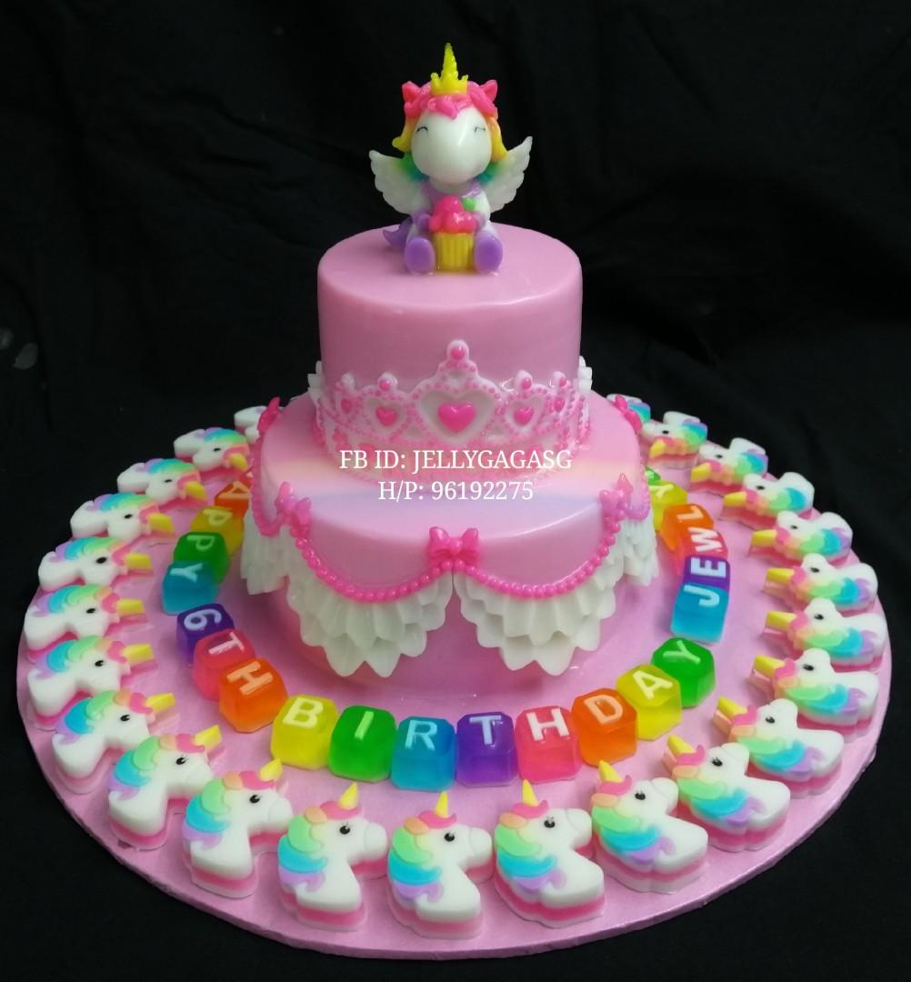 Pre Order Unicorn Jelly Cake Food Drinks Baked Goods On Carousell