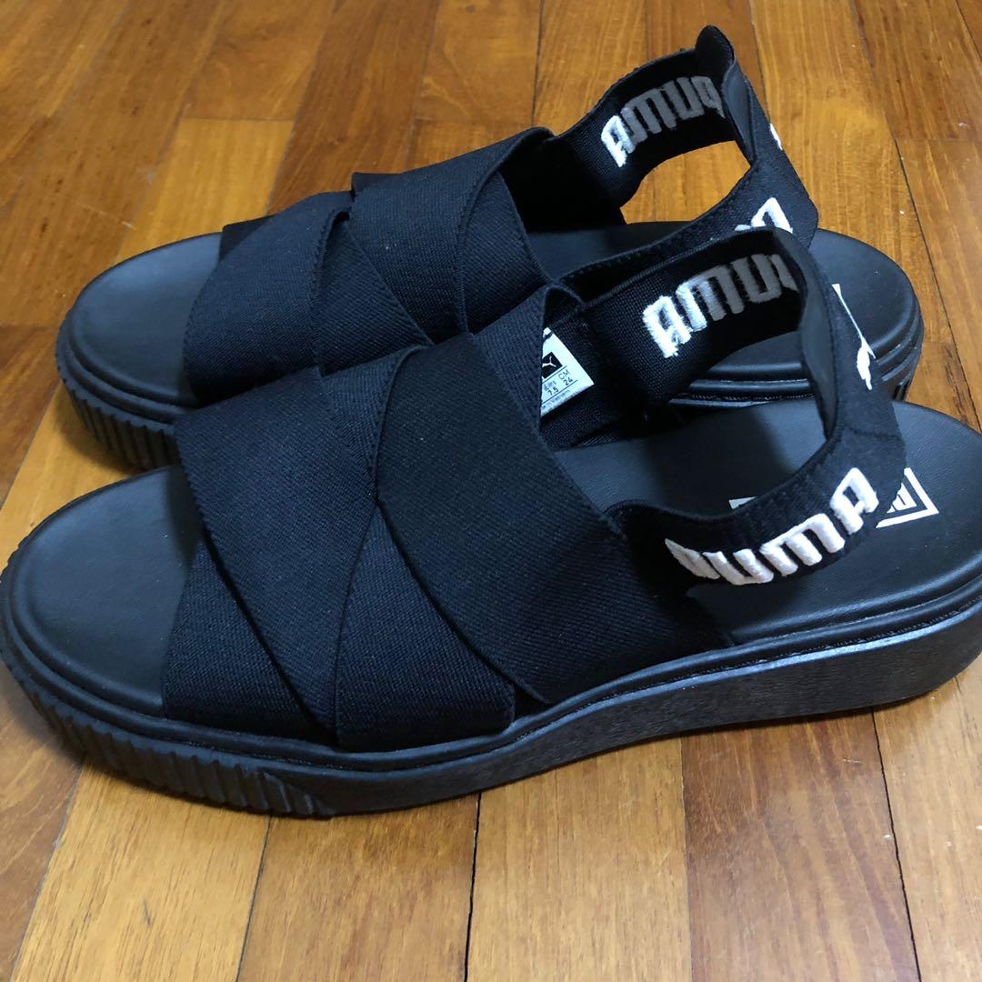 Puma platform sandals black discount