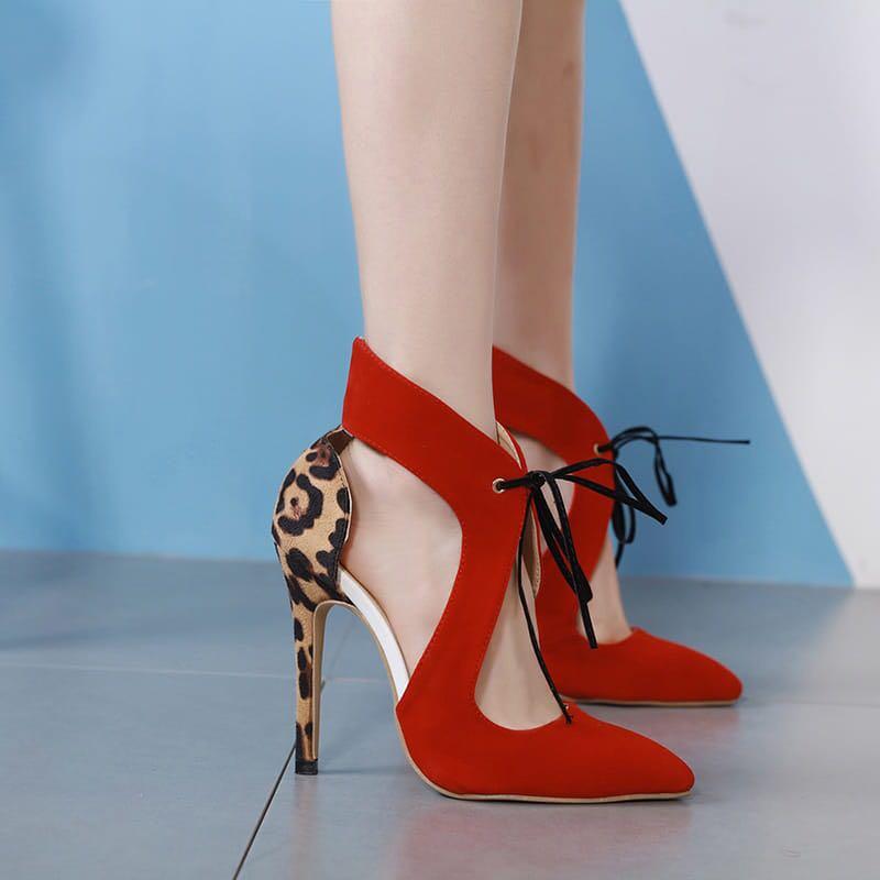 leopard pointed heels
