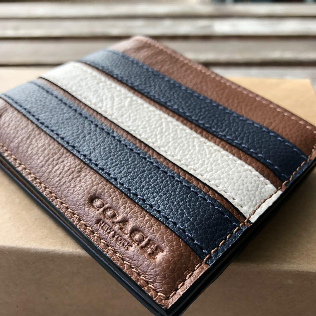 SALE! Authentic COACH New York Men’s Bifold Leather Wallet Brown, Men's