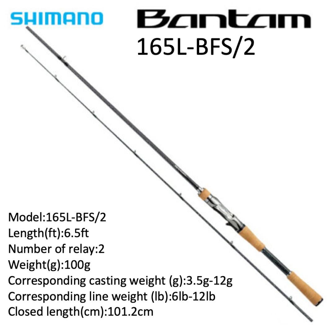 Shimano BANTAM 165L-BFS/2 Light Bass Fishing Baitcasting Rod (NEW), Sports  Equipment, Fishing on Carousell