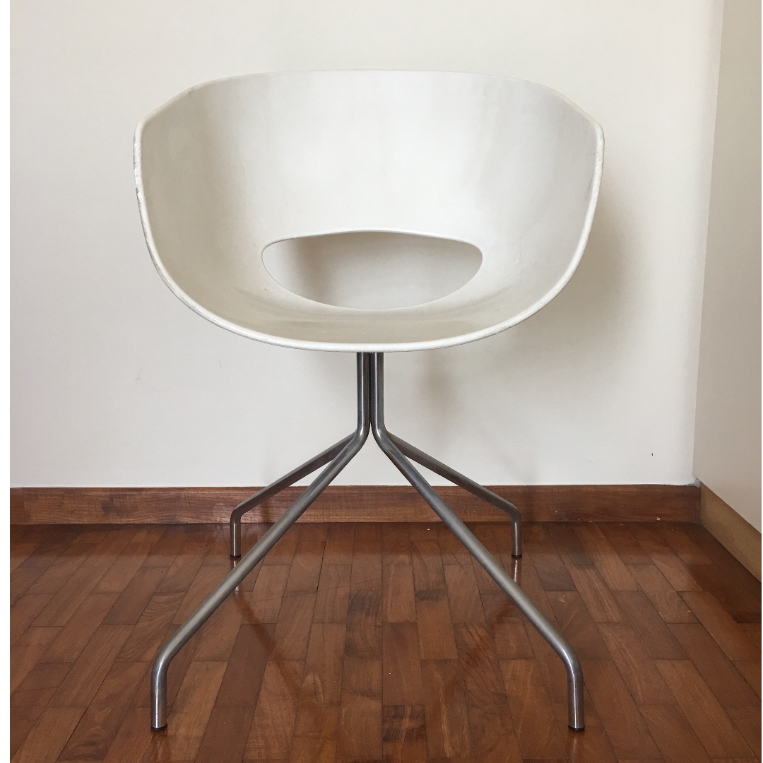 Study white chair, Furniture & Home Living, Furniture, Chairs on Carousell