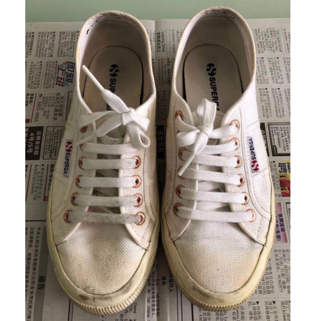 Superga 2750 White Rose Gold Luxury Sneakers Footwear on Carousell