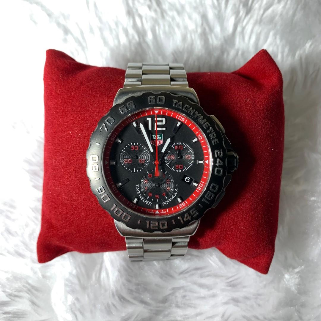 Tag Heuer Formula 1 Black Red Face Chronograph Luxury Watches On Carousell