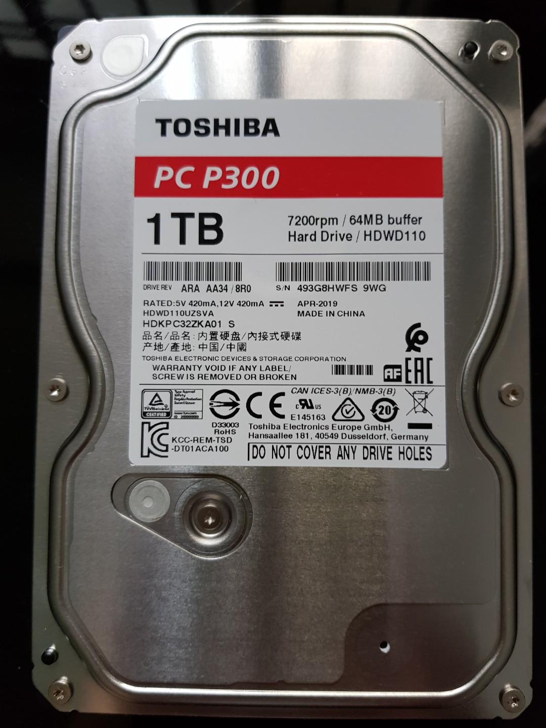 Toshiba 1TB Desktop 7200rpm Internal Hard Drive, Computers & Tech ...
