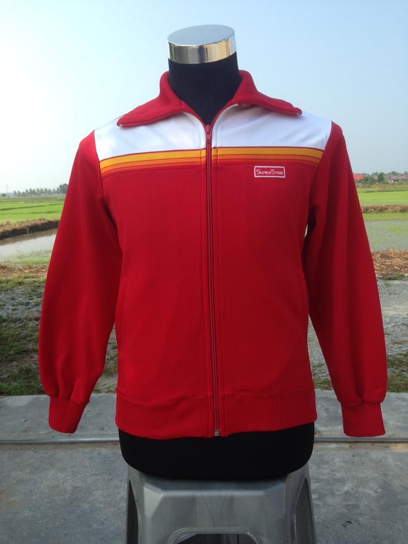 Vintage 80 s Mizuno Superstar Track Top Kain Sambung Men s