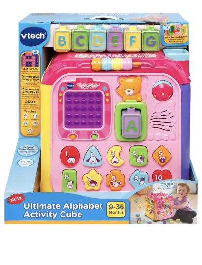 vtech ultimate alphabet activity cube pink