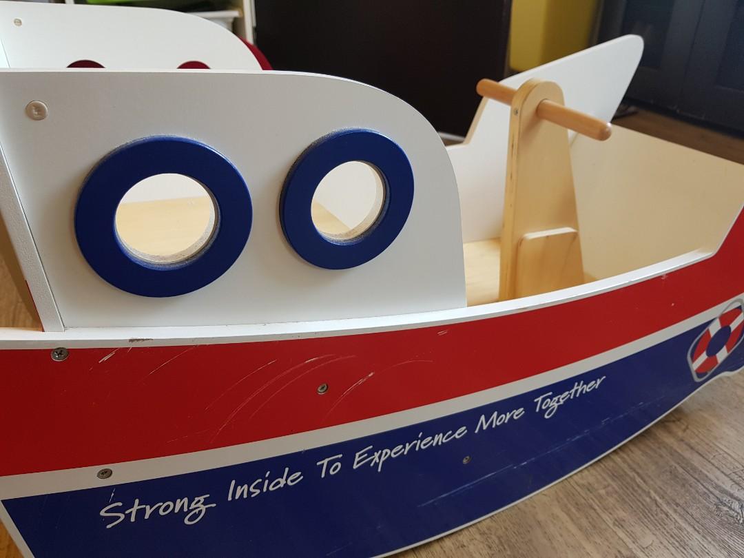 wooden rocking boat