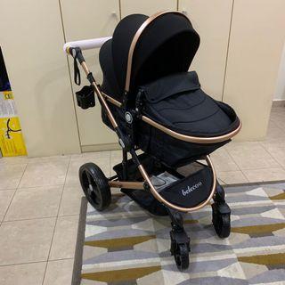 Belecoo Baby Convertible Stroller (Black & Gold)