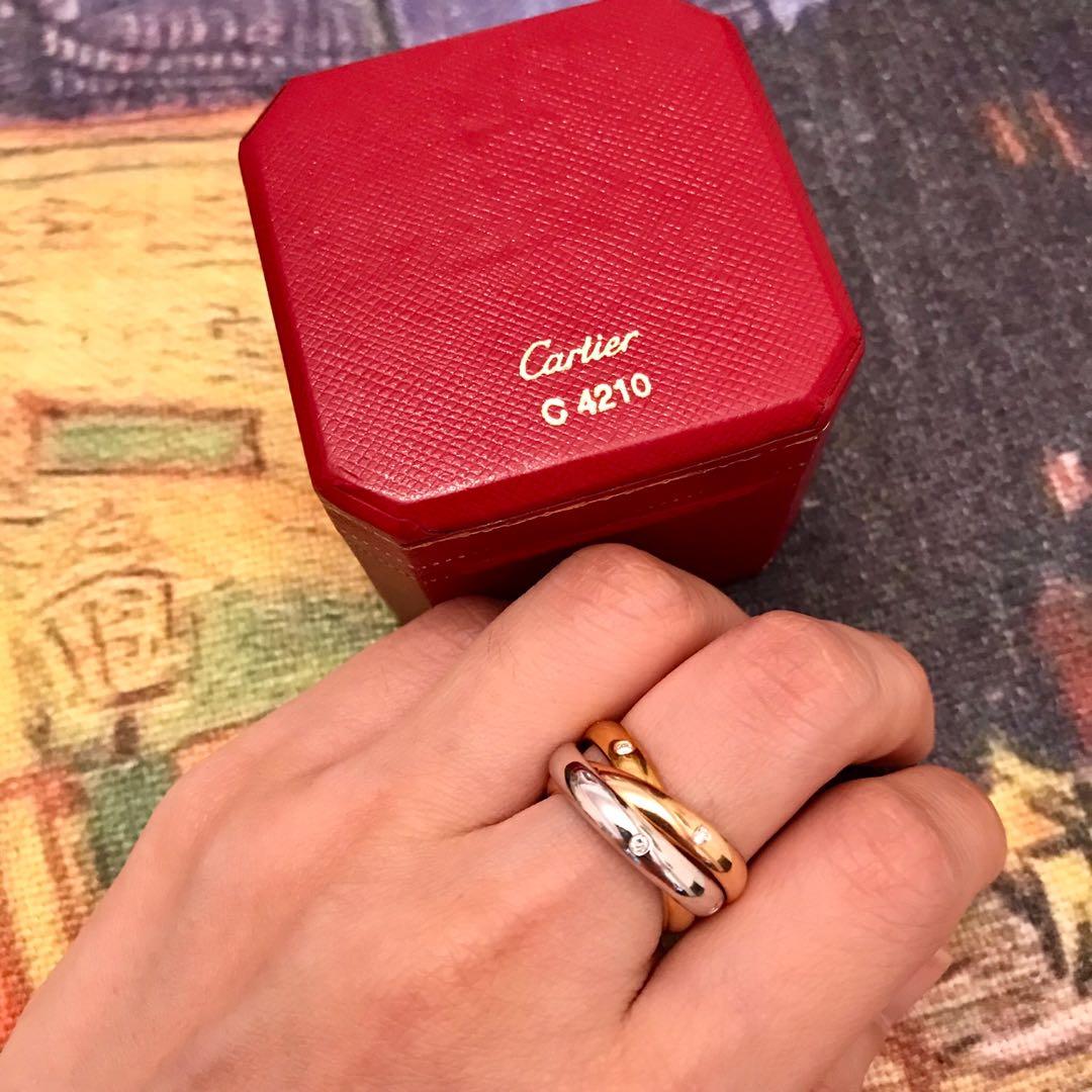 Authentic Cartier Trinity Ring With Diamonds Women S Fashion Jewellery Rings On Carousell