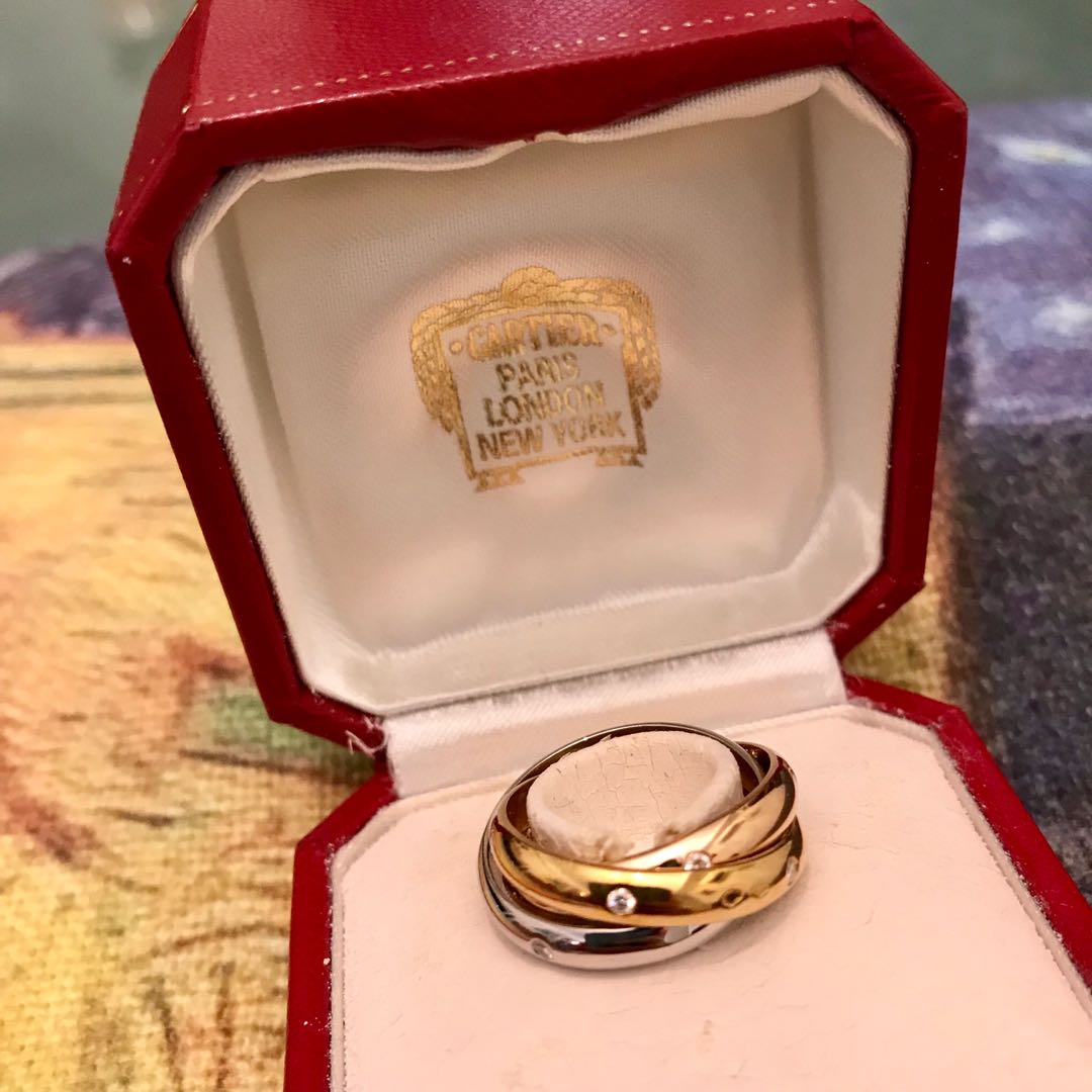 Authentic Cartier Trinity Ring with Diamonds Women s Fashion