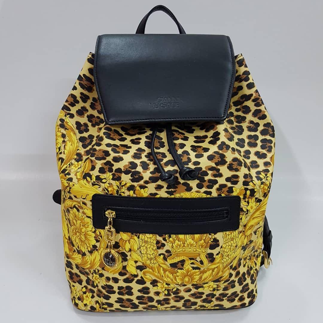 Authentic VERSACE Vintage Leopard Chain Backpack