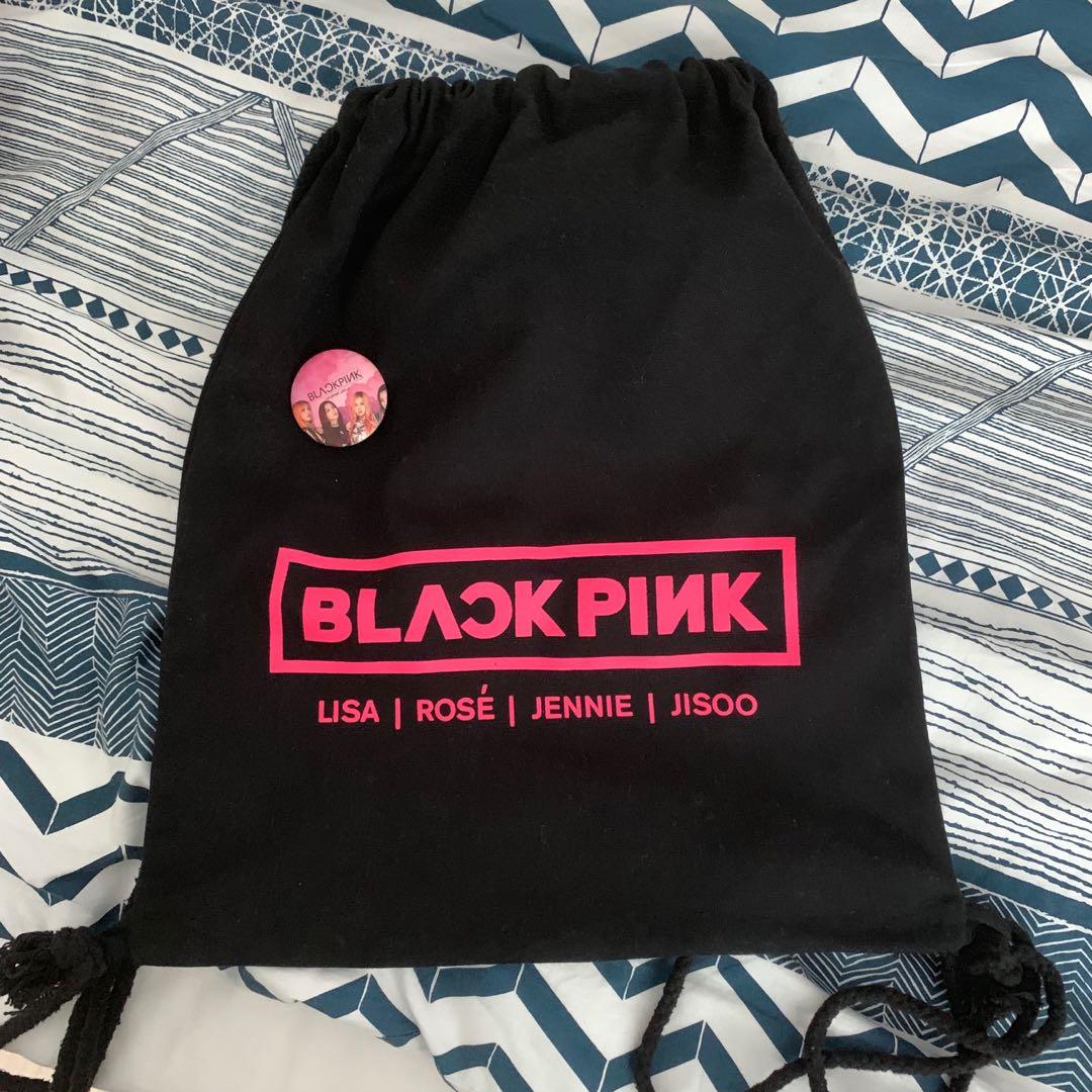 Black pink clearance drawstring bag