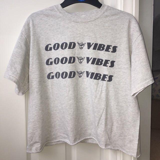Brandy Melville Good Vibes Shirt Aleena Women S Fashion Clothes Tops On Carousell
