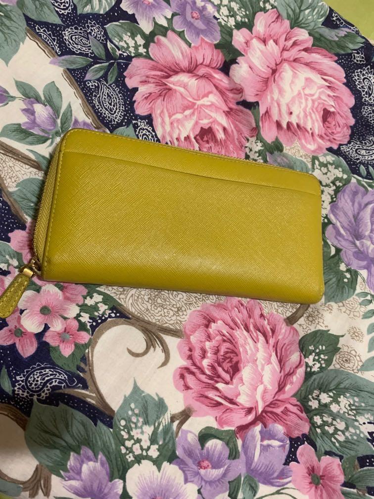 Braun Buffel mustard yellow zipper long wallet, Women's Fashion, Bags