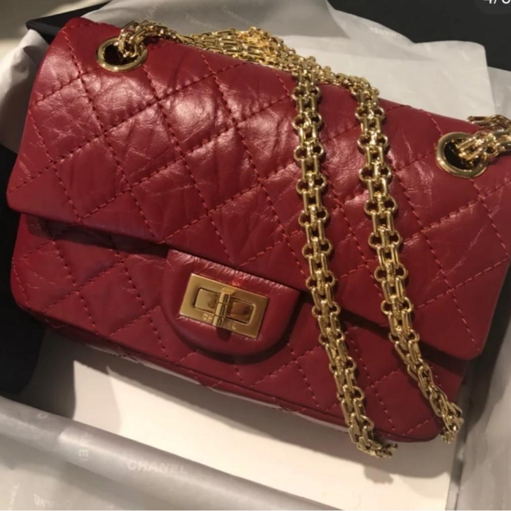 Chanel Chevron Mini Flap Bag Red Caviar  ＬＯＶＥＬＯＴＳＬＵＸＵＲＹ