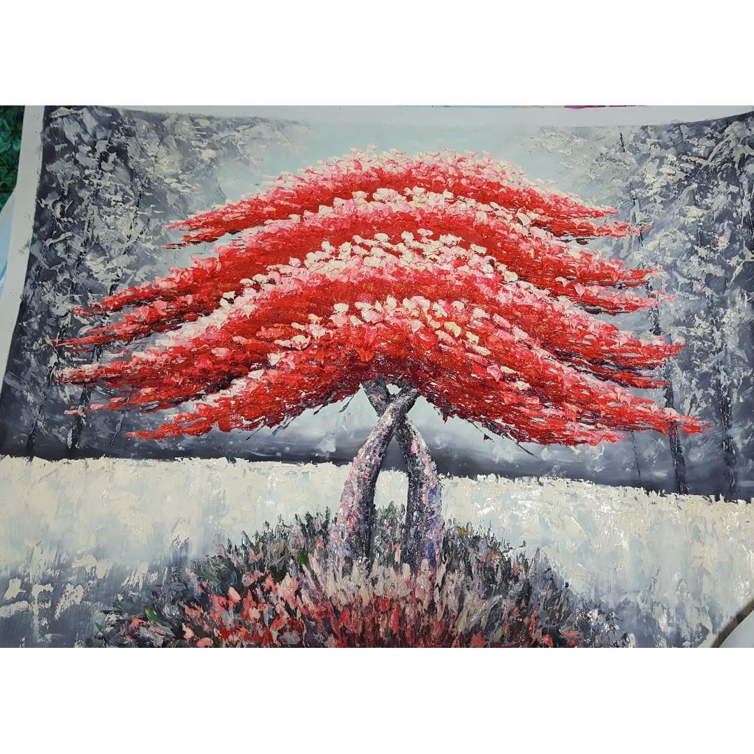 Cherry Sakura Tree 3d Painting Design Craft Art Prints On