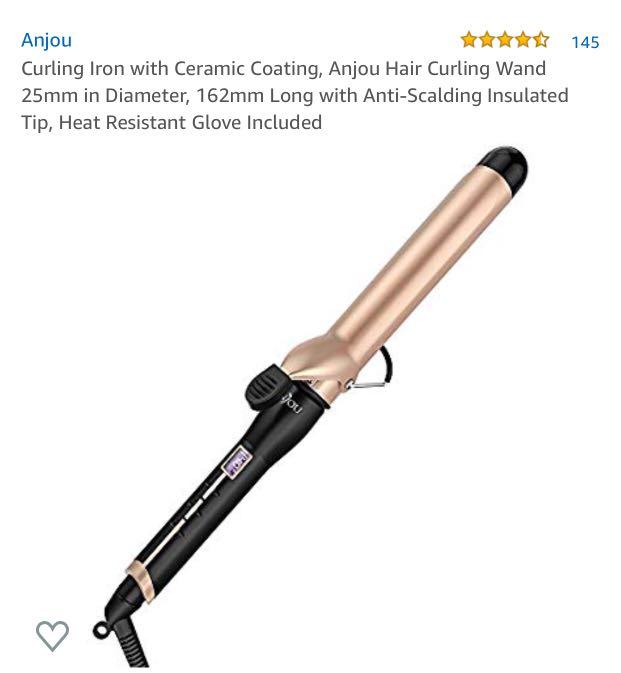 Curling Iron With Ceramic Coating Anjou Hair Curling Wand 25mm In